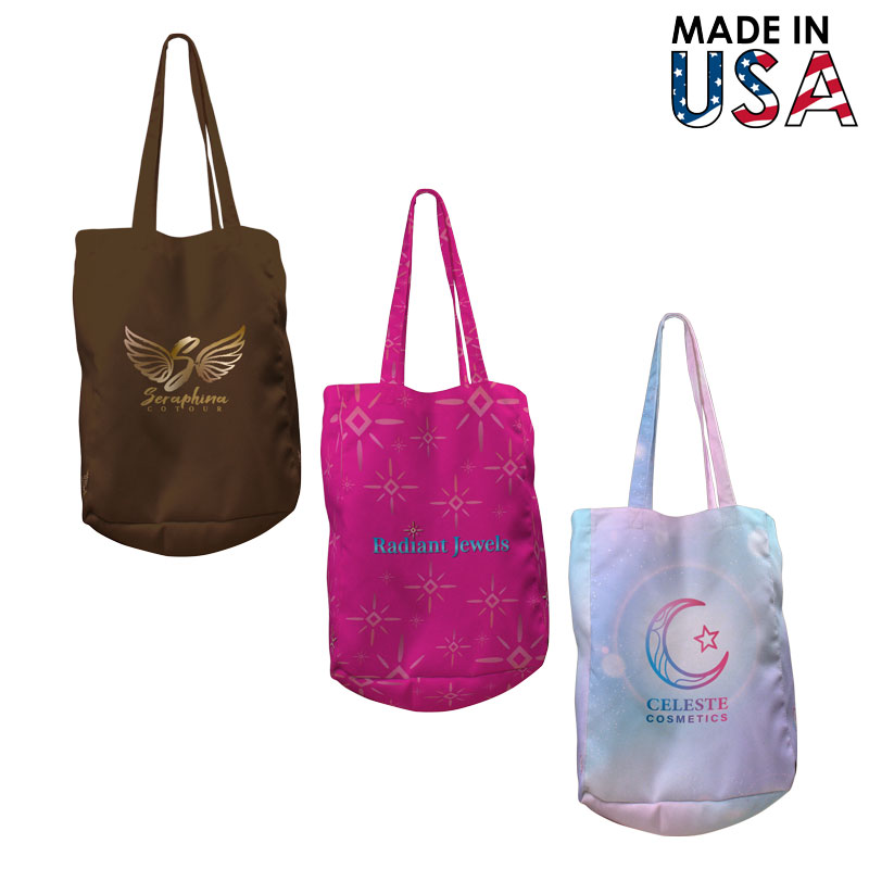 8x10x3 Full-Color Poly Canvas Tote with 3" Gusset