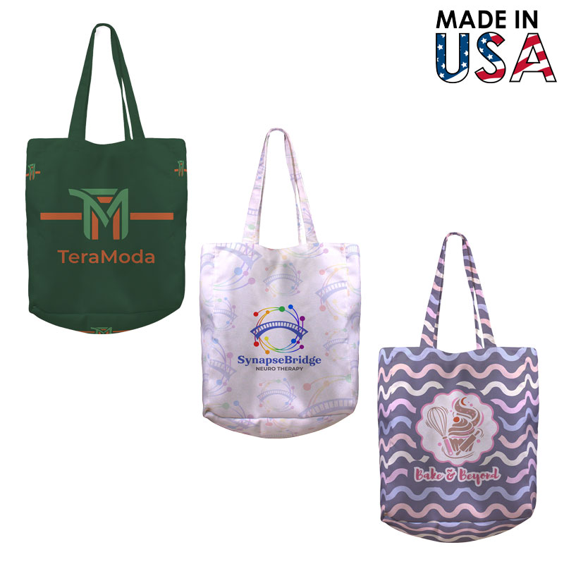 10x14x3 Full-Color Poly Canvas Tote with 3" Gusset