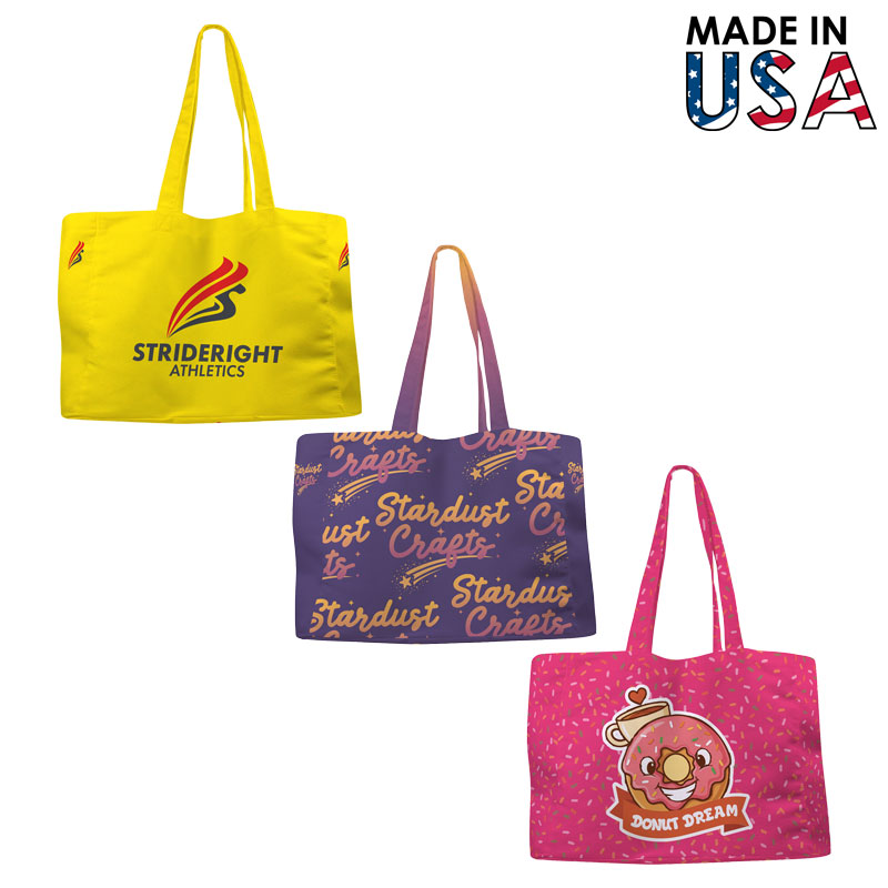 14x10x3 Full-Color Poly Canvas Tote with 3" Gusset