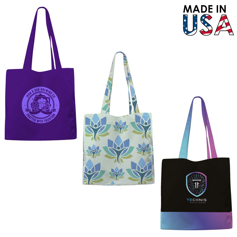 12x12x5 Full-Color Poly Canvas Tote with 5" Gusset