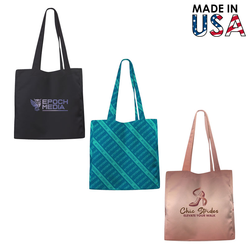 12x14x3 Full-Color Poly Canvas Tote with 3" Gusset