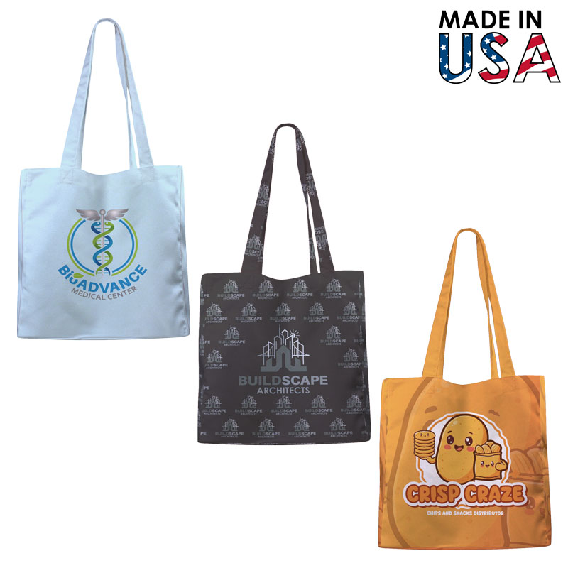 12x14x5 Full-Color Poly Canvas Tote with 5" Gusset