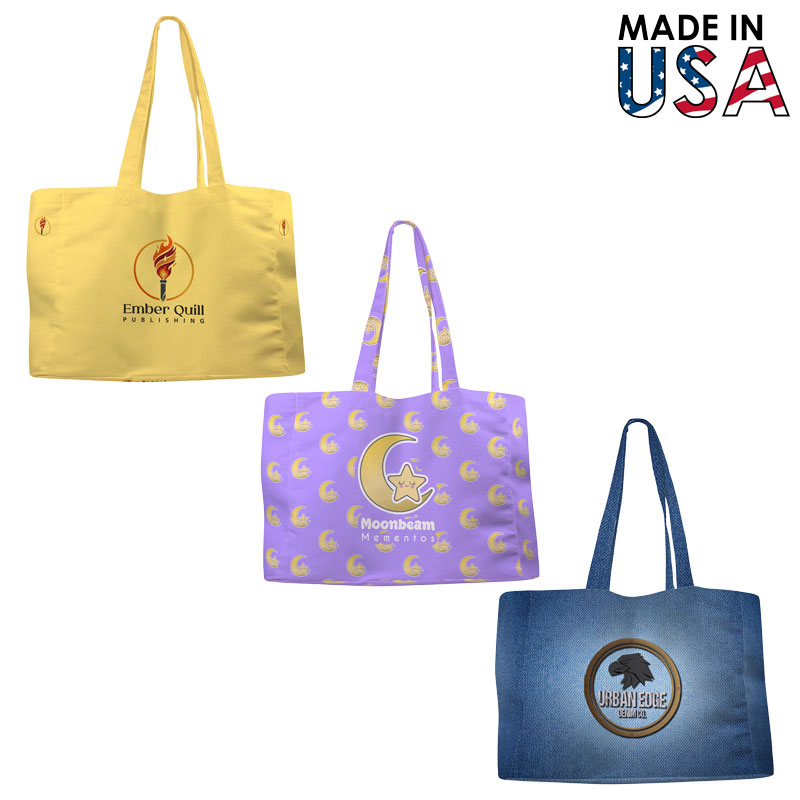16x14x3 Full-Color Poly Canvas Tote with 3" Gusset