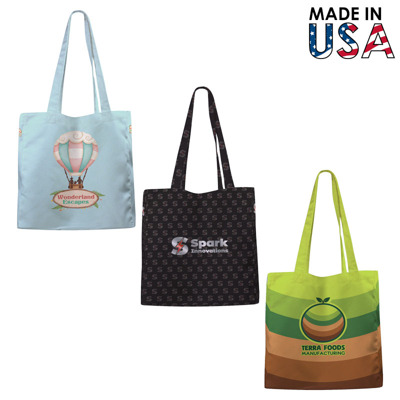 15x17x3 Full-Color Poly Canvas Tote with 3" Gusset