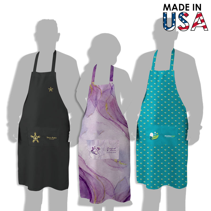 Full-Color Poly Canvas Apron with Pockets