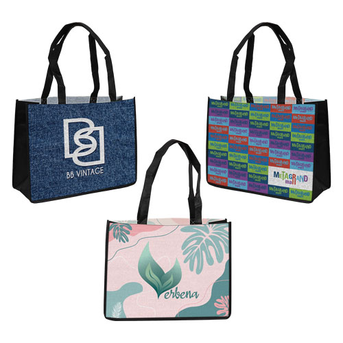 16x12x6 Laminated 2-Panel PP Non-Woven Tote Bag