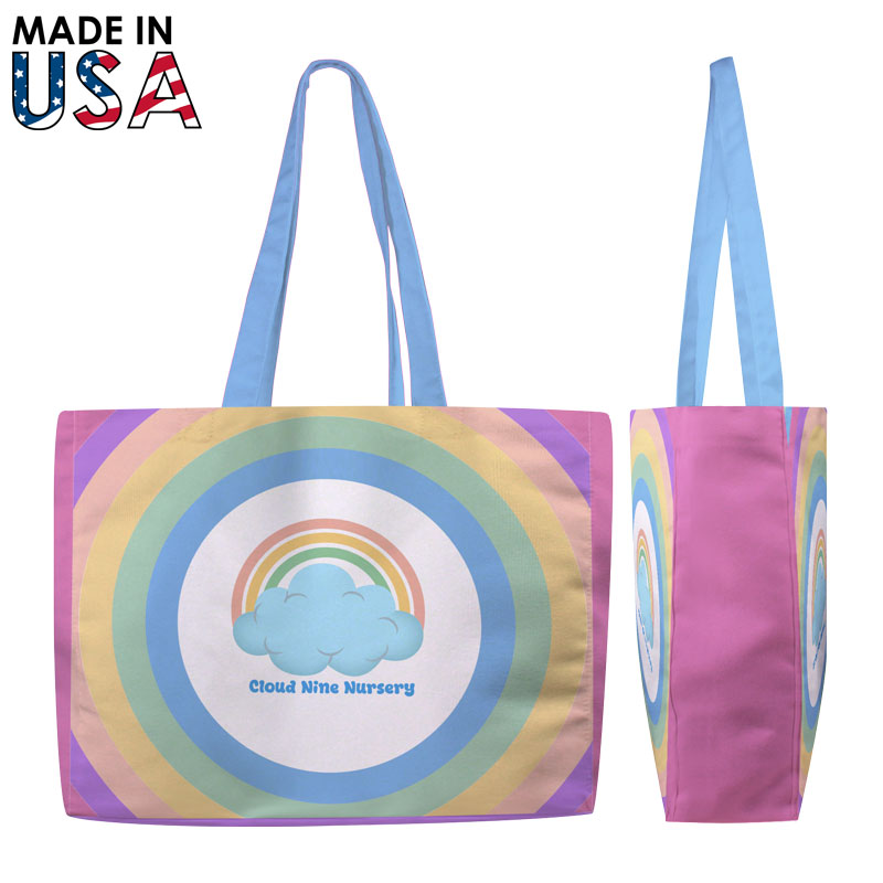16x14x5 Full-Color Poly Canvas Tote with 5" Gusset