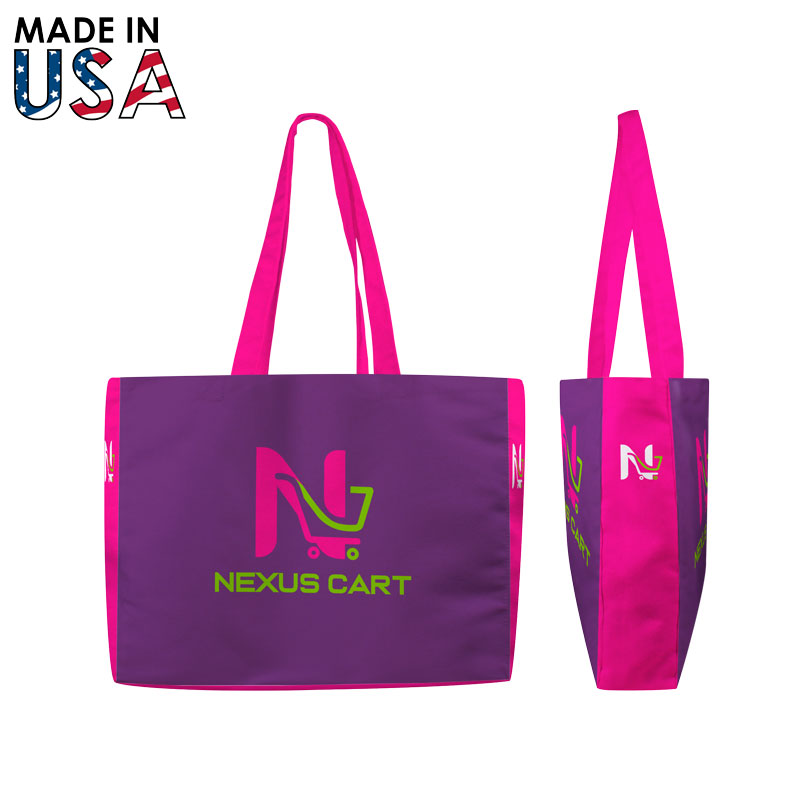 14x12x3 Full-Color Poly Canvas Tote with 3" Gusset