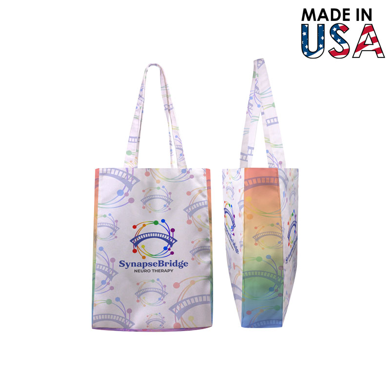 10x14x3 Full-Color Poly Canvas Tote with 3" Gusset