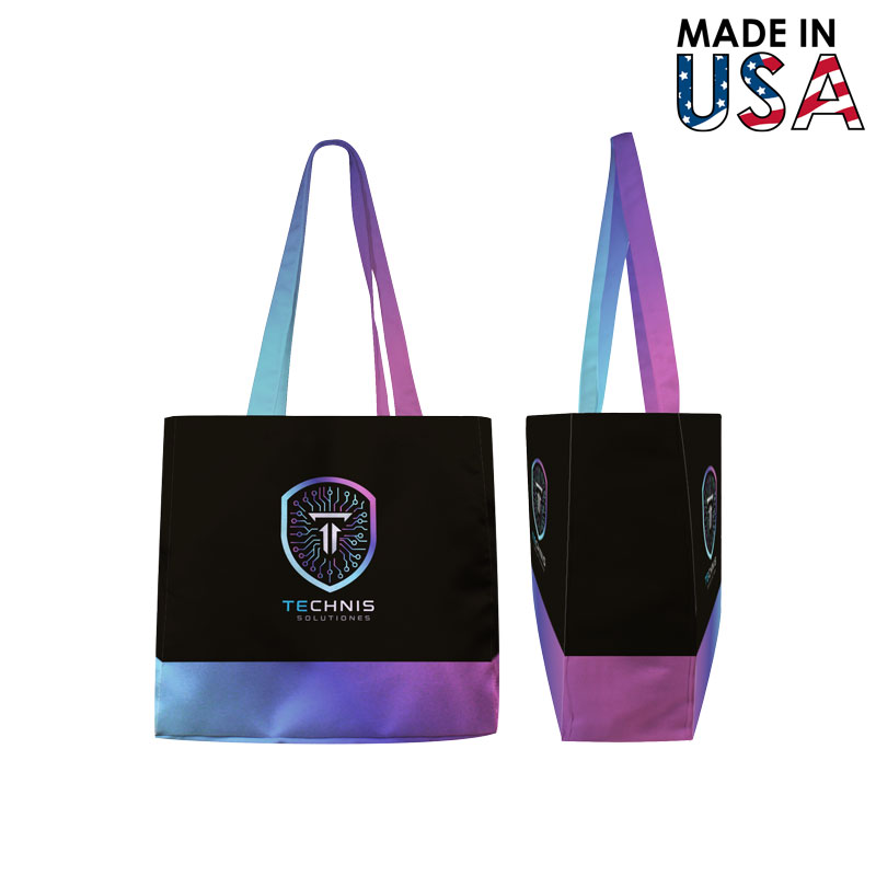 12x12x5 Full-Color Poly Canvas Tote with 5" Gusset